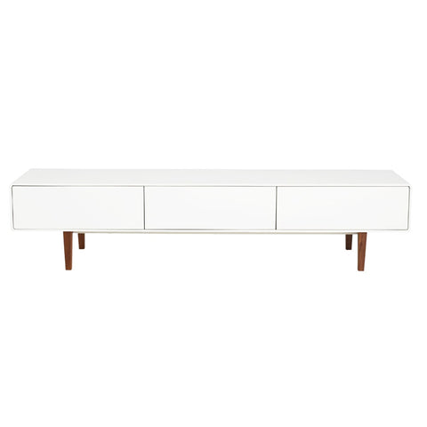 Aria Entertainment Unit 180cm White and Walnut Feet