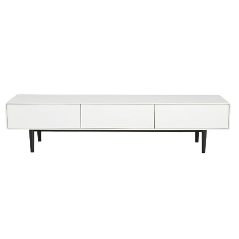 Aria Entertainment Unit 180cm White and Black Feet