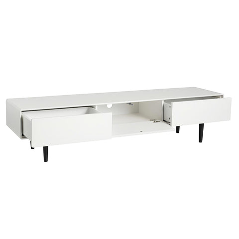 Aria Entertainment Unit 180cm White and Black Feet