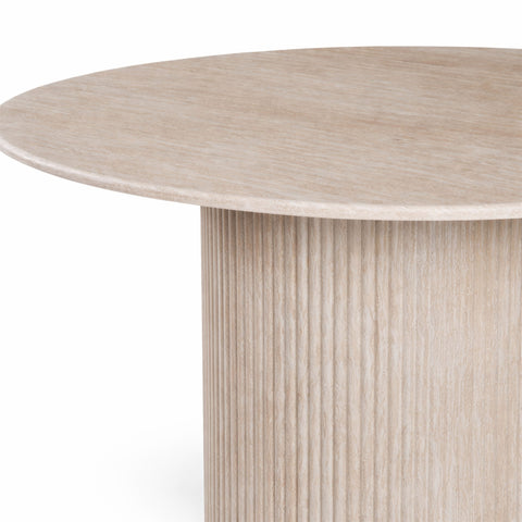 Asher Round Dining Table 120cm Travertine-Look