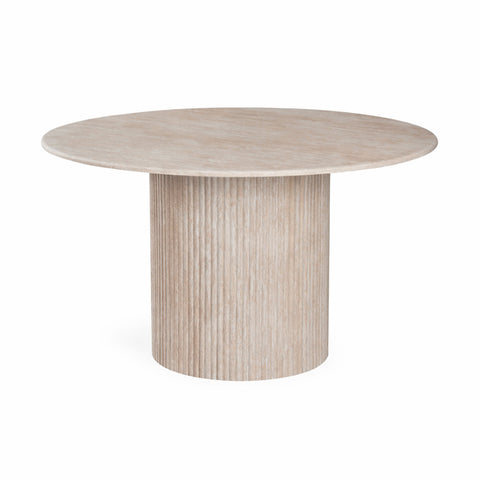 Asher Round Dining Table 120cm Travertine-Look