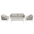 Giovanni Outdoor 4 Piece Lounge Set White - Glicks Furniture