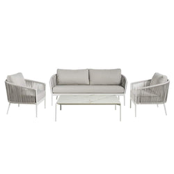 Giovanni Outdoor 4 Piece Lounge Set White