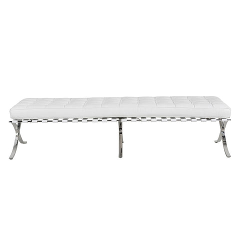 Barcelona 3 Seater White Leather Grande Ottoman Replica - Glicks Furniture