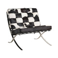 Barcelona Leather Chair Replica - Black and White Cowhide - Glicks Furniture