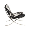 Barcelona Leather Chair Replica - Black and White Cowhide - Glicks Furniture