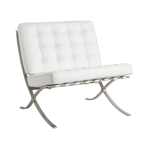 Barcelona Chair White Leather Replica - Glicks Furniture