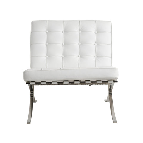 Barcelona Chair White Leather Replica - Glicks Furniture