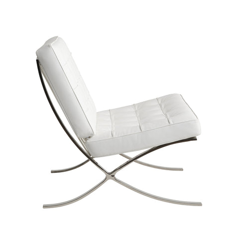 Barcelona Chair White Leather Replica - Glicks Furniture