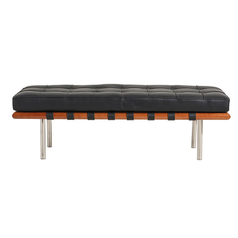 Barcelona Leather Half Bench Replica - Glicks Furniture