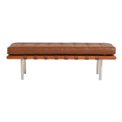 Barcelona Leather Half Bench Replica - Glicks Furniture