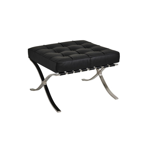 Barcelona Stool Black Leather Replica