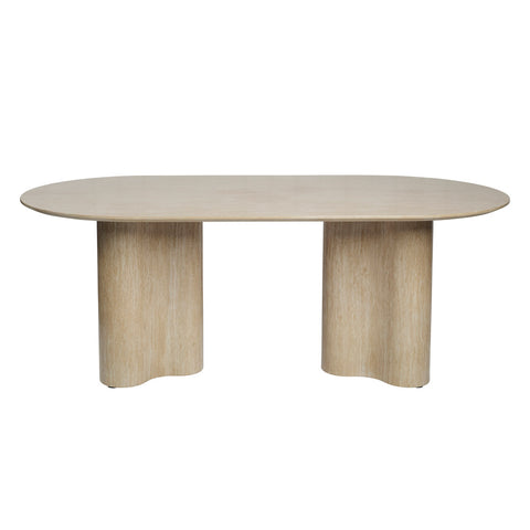 Bronte Oval Dining Table Travertine-Look 200cm