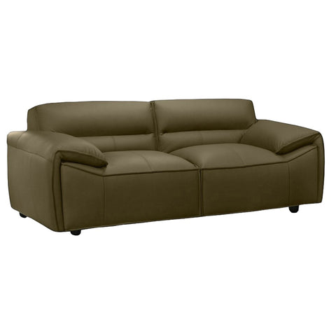 Brunelli 2 Seater Leather Sofa Olive Green