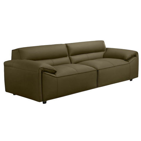 Brunelli 3 Seater Leather Sofa Olive Green