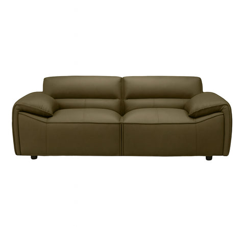 Brunelli 2 Seater Leather Sofa Olive Green