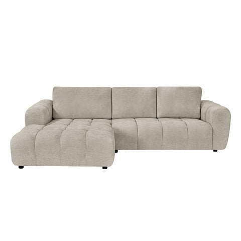 Como Fabric Chaise Lounge Beige
