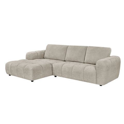 Como Fabric Chaise Lounge Beige