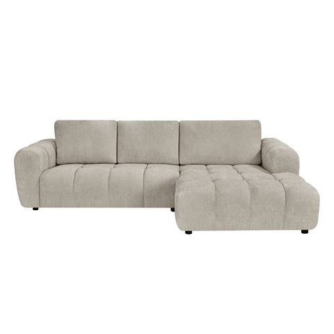 Como Fabric Chaise Lounge Beige