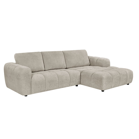 Como Fabric Chaise Lounge Beige