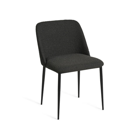 Dalia Dining Chair Boucle Fabric Black Steel Leg