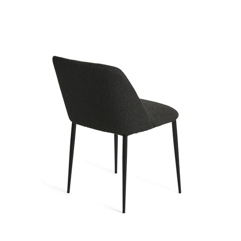 Dalia Dining Chair Boucle Fabric Black Steel Leg