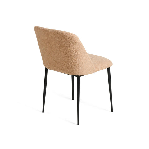 Dalia Dining Chair Boucle Fabric Black Steel Leg