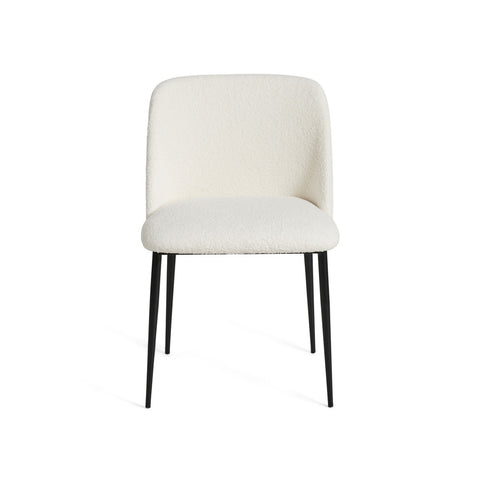 Dalia Dining Chair Boucle Fabric Black Steel Leg