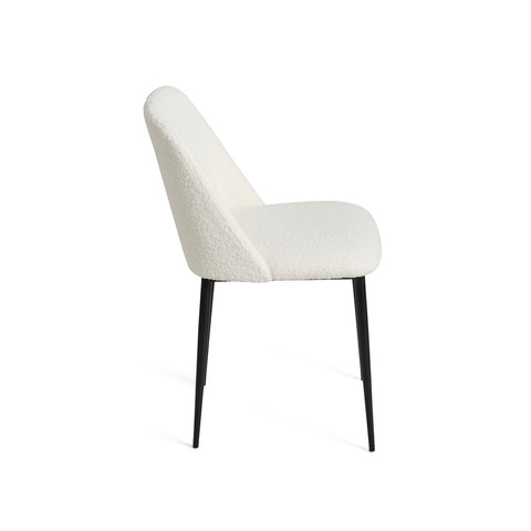 Dalia Dining Chair Boucle Fabric Black Steel Leg - Glicks Furniture