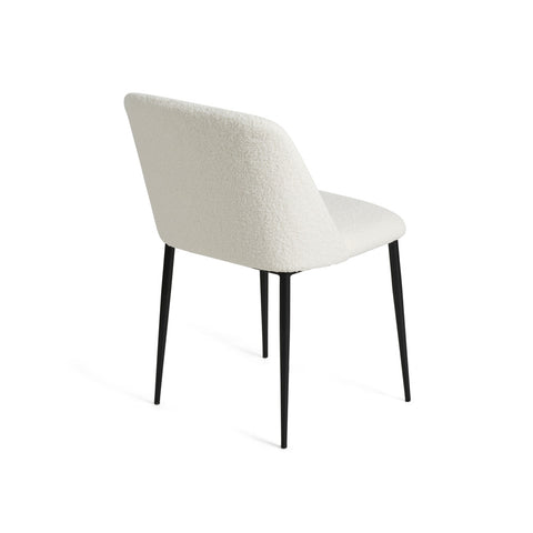 Dalia Dining Chair Boucle Fabric Black Steel Leg