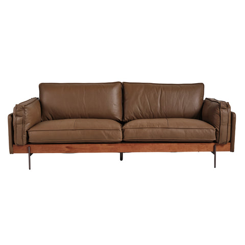 Dante 3 Seater Mocha Brown Leather Sofa