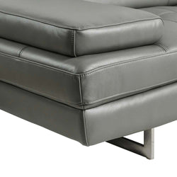 Daytona 2 Seater Slate Grey Leather Lounge