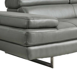 Daytona 3 Seater Slate Grey Leather Lounge
