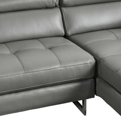 Daytona Slate Grey Leather Chaise Lounge