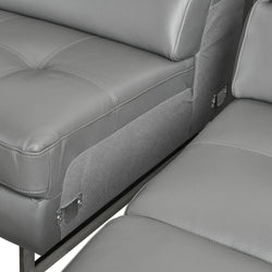 Daytona Slate Grey Leather Chaise Lounge