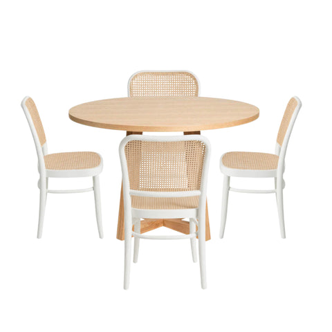 Diego Dining Table & Hoffmann Dining Chairs – 5 Piece Dining Set - Glicks Furniture