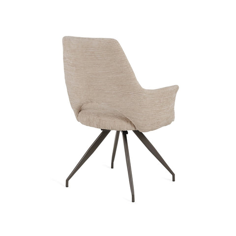 Isabella Swivel Fabric Dining Chair Beige