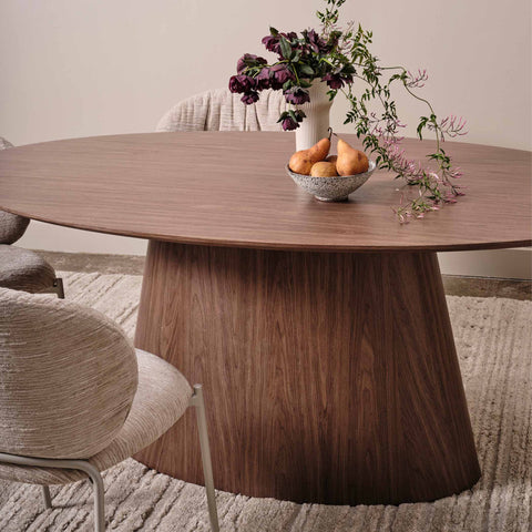 Eclipse Oval Dining Table Walnut 180cm - Glicks Furniture