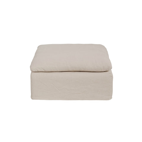 Milan Beige Fabric Ottoman