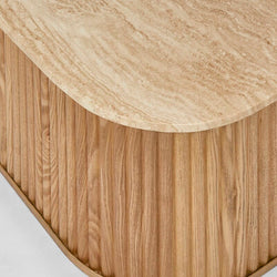Travertine Oak Coffee Table Square 90cm