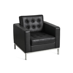 Florence Knoll Black Leather Lounge Chair Replica