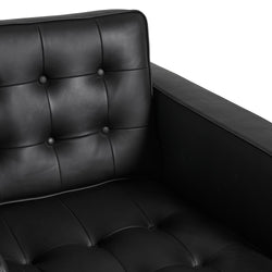 Florence Knoll Leather 2 Seater Sofa Replica Black