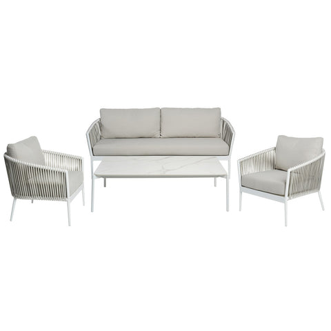 Giovanni Outdoor 4 Piece Lounge Set White