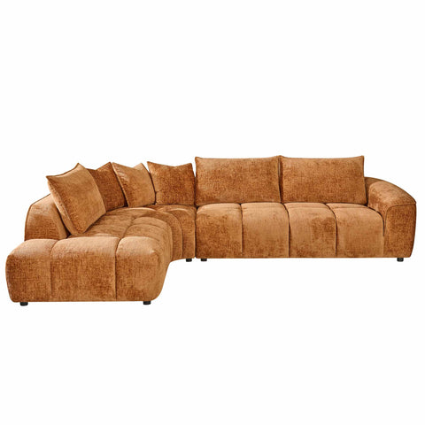 Helena Fabric Terracotta Chaise Lounge