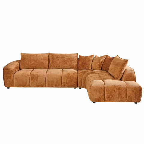 Helena Fabric Terracotta Chaise Lounge