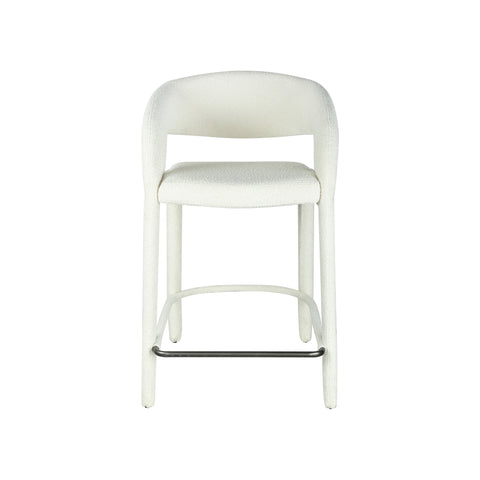 Hugo Barstool White Boucle