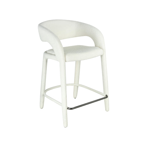 Hugo Barstool White Boucle