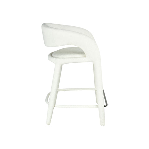 Hugo Barstool White Boucle