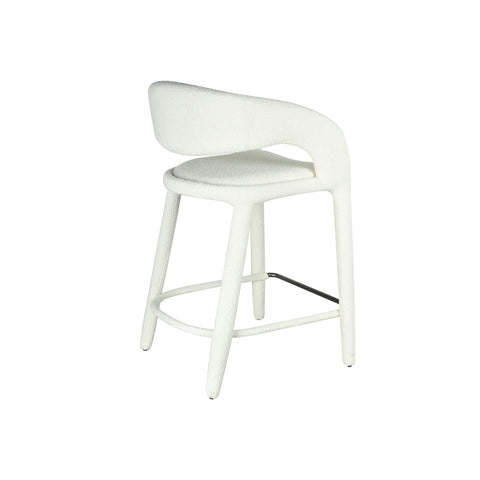 Hugo Barstool White Boucle