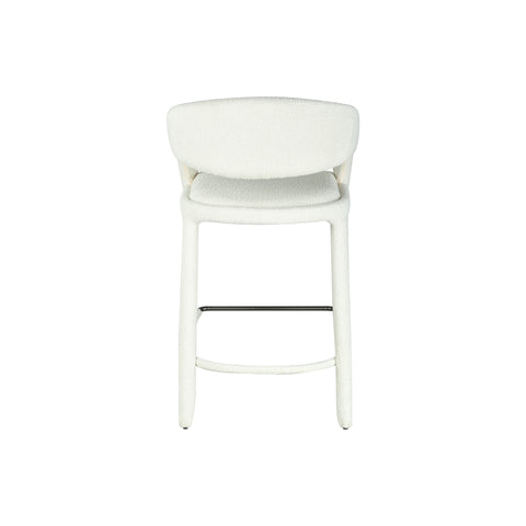 Hugo Barstool White Boucle